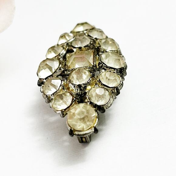 Vintage Oval Crystal Brooch - Picture 3 of 7